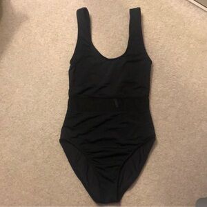 Beth Richard’s Black Mesh Panel one piece Swimsuit bodysuit XS from Revolve